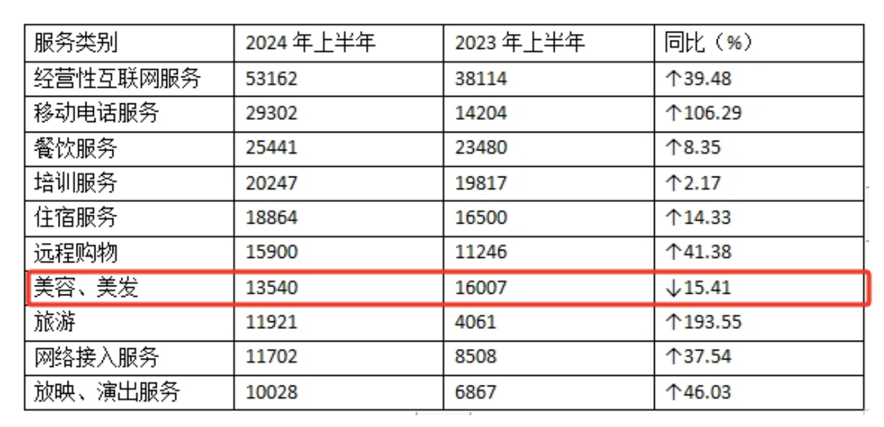 九游娱乐平台：2024年上半年化妆品服务投诉美容美发服务投诉双降(图6)